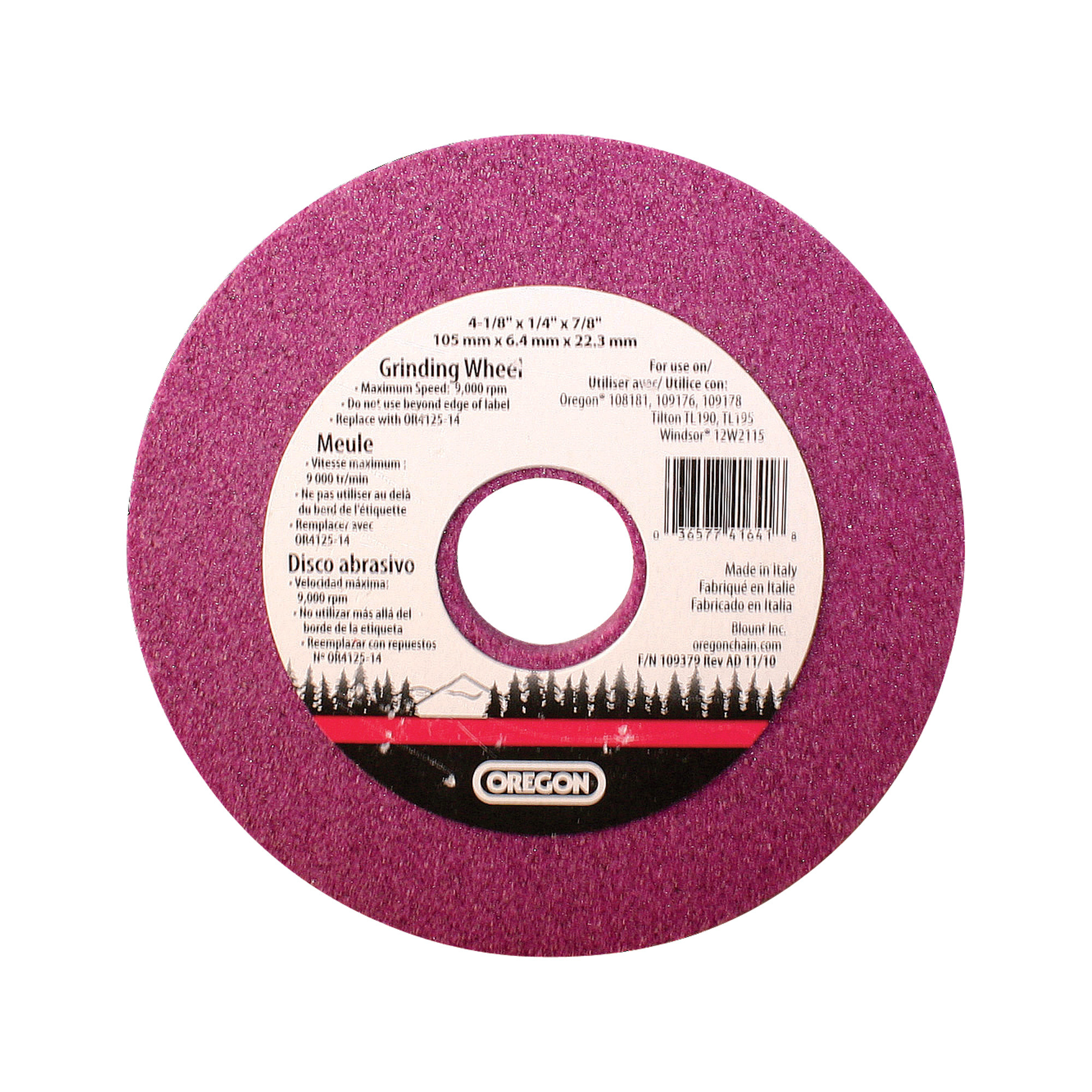 Oregon Chain Sharpener Grinding Wheel, 1/4in. Thickness, For 1/2in.-Pitch Chains, Model# OR4125-14A